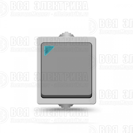 Выключатель 1-кл. Аллегро IP54 с подсветкой сер. UNIVersal 1278
