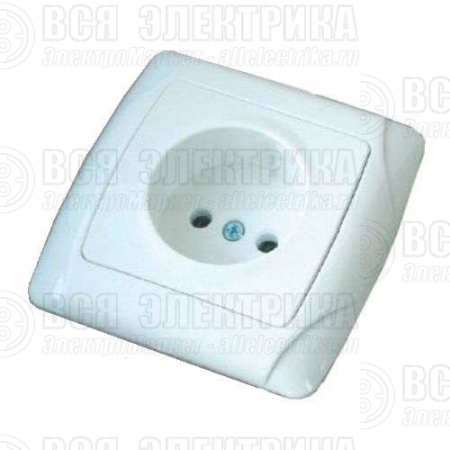 Розетка 1-м СП Маргарита 16А IP20 без заземл. защ. шторки бел. UNIVersal М0022