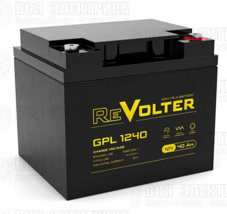 Аккумулятор 12В 40А.ч GPL 1240 REVOLTER 4614040030039