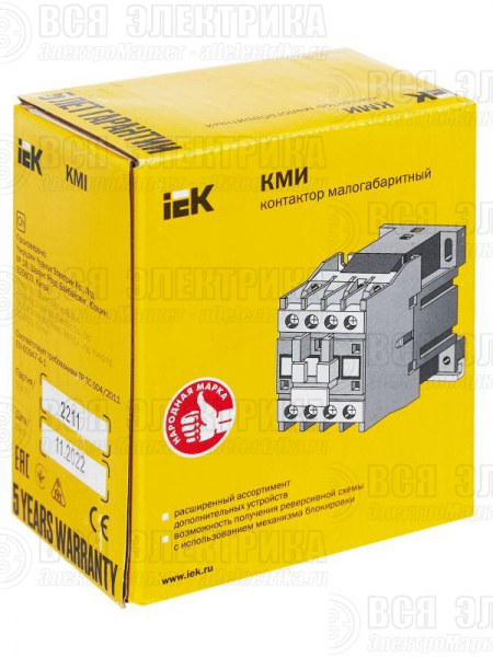 Контактор КМИ-11810 18А 24В/АС3 1НО KARAT IEK KKM11-018-024-10