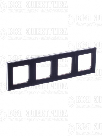 Рамка Levit 4п антрацит/дым. черн. ABB 2CHH015040A6063