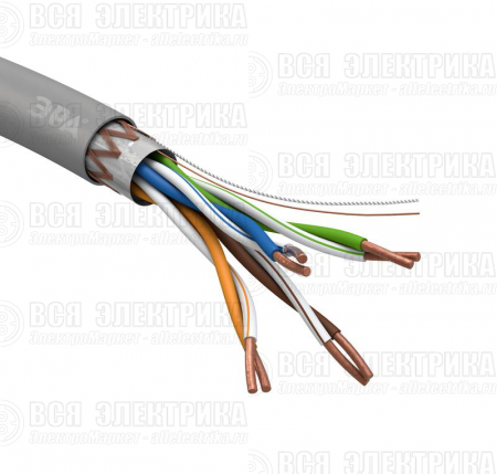Кабель витая пара SF/UTP 4х2х24 AWG Cat5e CU PVC (уп.305м) ЭРА Б0044691