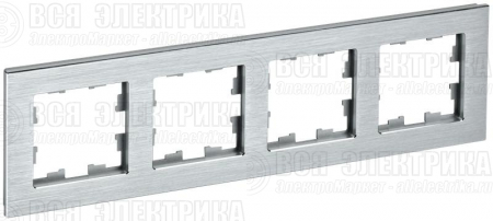 Рамка 4-м BRITE РУ-4-1-БрА металл алюм. IEK BR-M42-M-K47