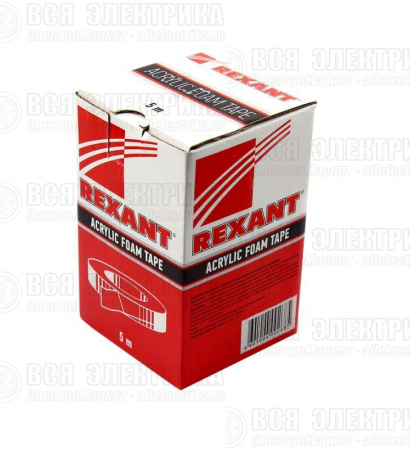 Скотч двухсторонний 6ммх5м красн. на сер. основе Rexant 09-6006