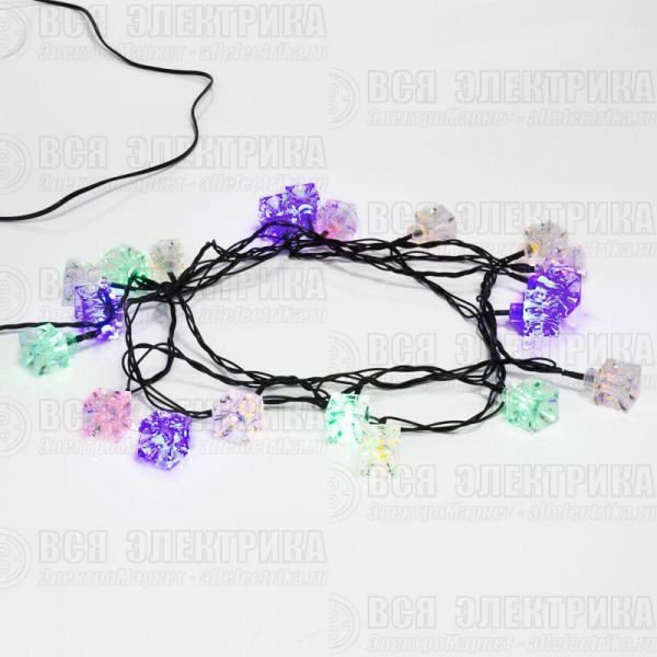Гирлянда светодиодная "Кубики" 2.8м 20LED мультиколор 2Вт IP20 с контроллером 8 режимов Neon-Night 303-061