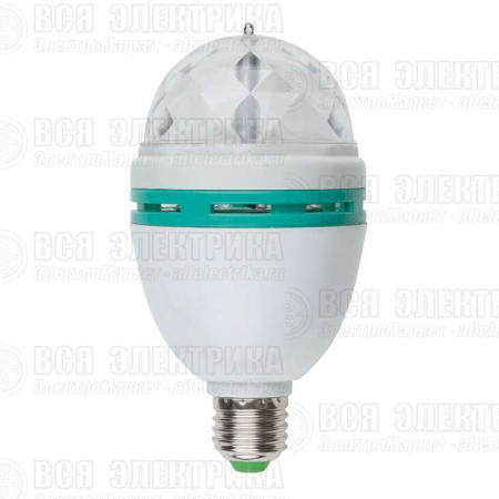 Светильник-проектор светодиод. ULI-Q301 03W/RGB/E27 WHITE VOLPE 09839