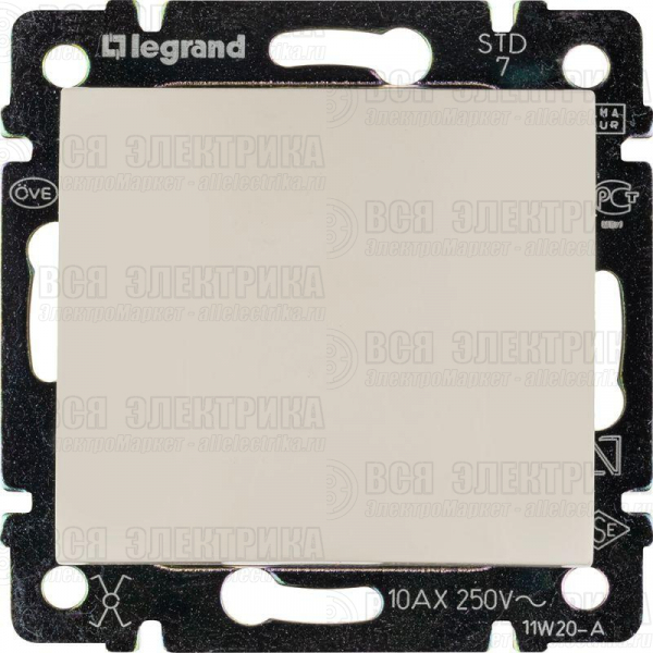 Механизм переключателя промежуточного 1-кл. СП Valena 10А IP31 250В сл. кость Leg 774307