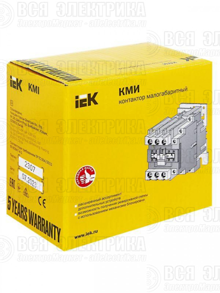 Контактор КМИ-46512 65А 230В/АС3 1НО 1НЗ KARAT IEK KKM41-065-230-11