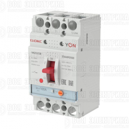 Выключатель автоматический MGS125 3P 80-100А 18кА YON MGS125B-3TAMF0100
