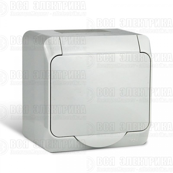Розетка 1-м ОП Nix 16А IP54 250В с заземл. с крышкой сер. TOKOV ELECTRIC TKE-NX-R1Z-C06-IP54