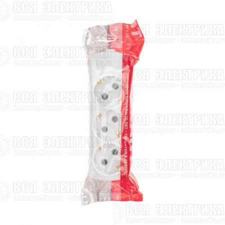 Колодка 3-м с заземл. PREMIUM бел. Rexant 13-4400