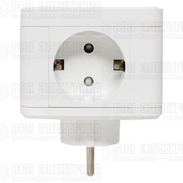 Разветвитель 3-м куб 2 гнезда 2хUSB 2.4А + тип C + ночник EKF UBA-CUB-T2-TC