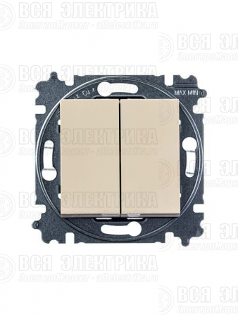 Переключатель 2-кл. СП Levit IP20 сл. кость/бел. ABB 2CHH595245A6017