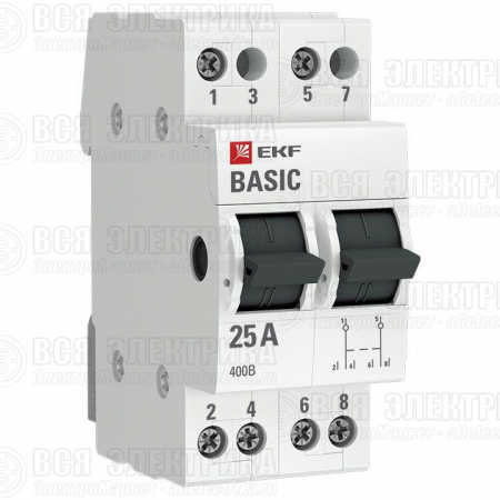 Переключатель трехпозиционный 2п 25А Basic EKF tps-2-25