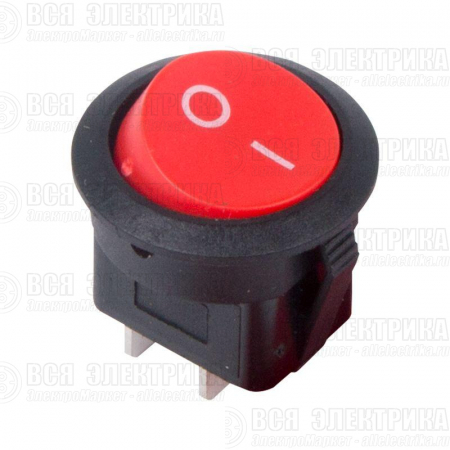 Выключатель клавишный круглый 250В 6А (2с) ON-OFF красн. (RWB-213 SC-214 MRS-102-8) Rexant 36-2560
