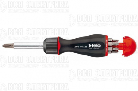 Отвертка с реверсивным механизмом с набором бит (уп.8шт) Felo 37420405