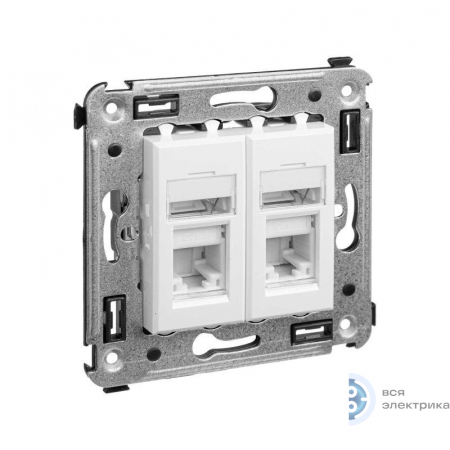 Розетка 2-м RJ-45 СП кат.5e Avanti "Белое облако" DKC 4400464