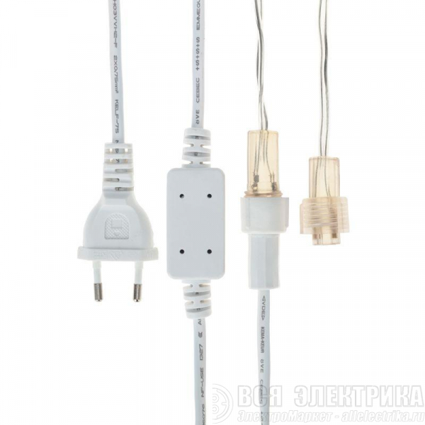 Гирлянда "Айсикл" (бахрома) 4.8х0.6м 176LED бел. 11Вт 230В IP65 провод прозр. Neon-Night 255-145