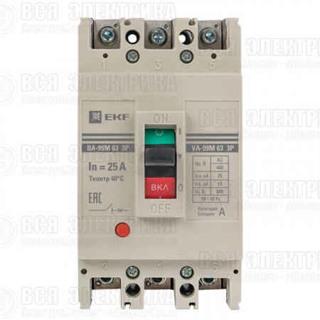 Выключатель автоматический 3п 63/25А 25кА ВА-99М PROxima EKF mccb99-63-25m