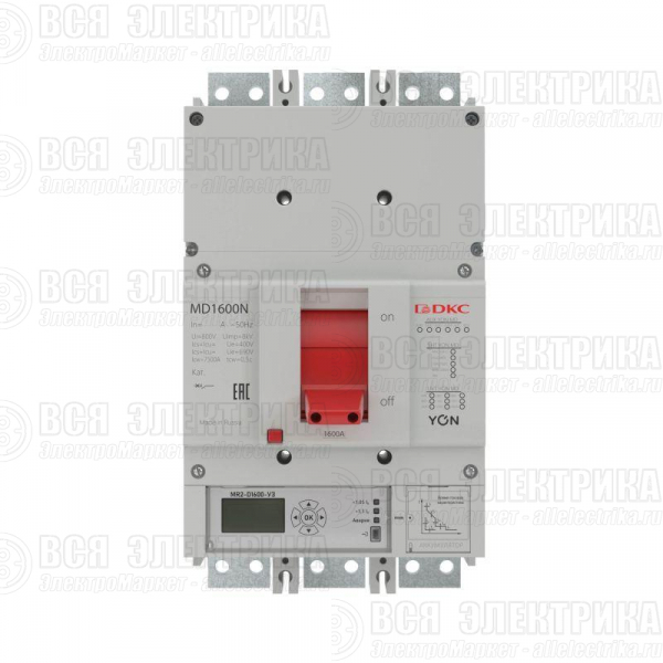 Выключатель автоматический 3п 1000А 50кА Ir 0.4…1xIn Isd 1.5…10xIn YON MD1000N-MR2