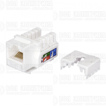 Модуль Keystone Jack RJ45 (8P8C) UTP кат.5E инструментал. бел. SUPRLAN 10-0313
