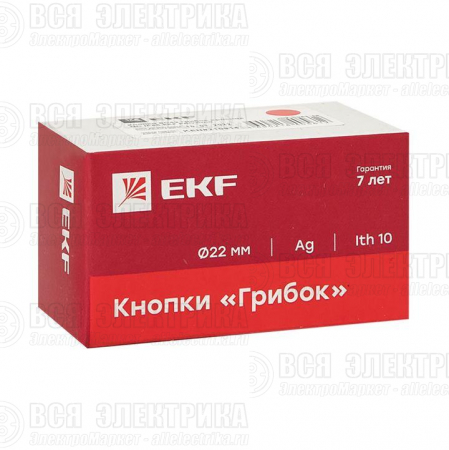 Кнопка "Грибок" BS542 NC IP65 поворотн. красн. PROxima EKF xb2-bs542-65