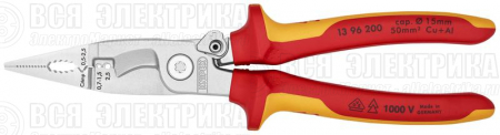Клещи электромонтажные VDE 6-в-1 L-200мм Knipex KN-1396200