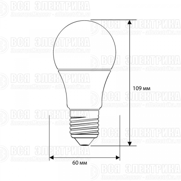 Лампа светодиодная LED11-A60/830/E27 11Вт грушевидная матовая 3000К тепл. бел. E27 915лм 170-265В Camelion 12035