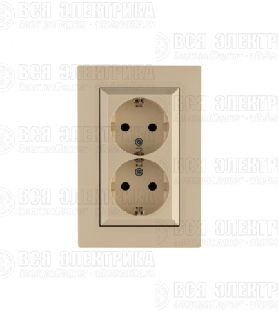 Розетка 2-я Karea RIZZ с заземл. крем Makel 88010082