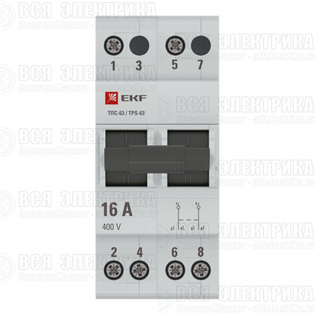 Переключатель трехпозиционный ТПС-63 2P 16А PROxima EKF TPS216