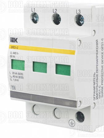 Ограничитель перенапряжения ОПС1-C 3P KARAT IEK MOP20-3-C