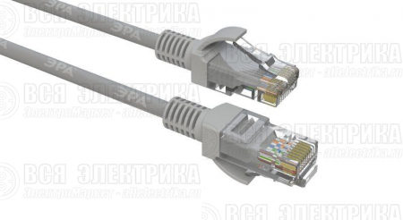 Патч-корд кат.5E U/UTP CU PC-2U 2м сер. Эра Б0051411