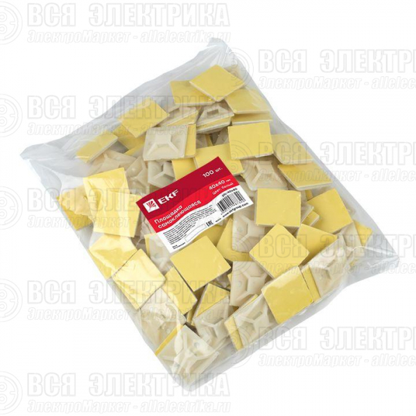 Площадка самоклеящаяся 40х40мм бел. (уп.100шт) EKF plc-40x40