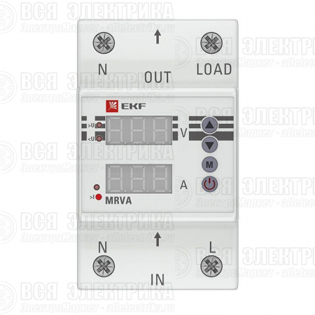 Реле напряжения и тока с дисплеем MRVA 25А PROxima EKF MRVA-25A
