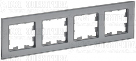 Рамка 4-м BRITE РУ-4-2-БрСе стекло сер. IEK BR-M42-G-K03