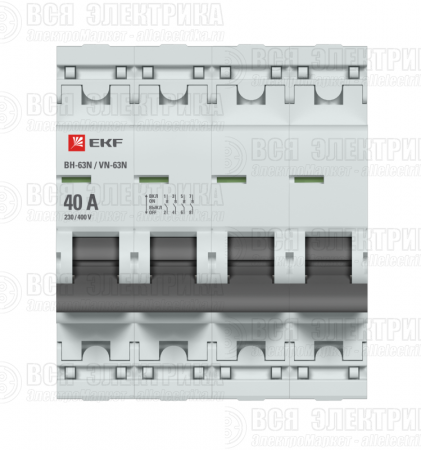 Выключатель нагрузки 4п 40А ВН-63N PROxima EKF S63440