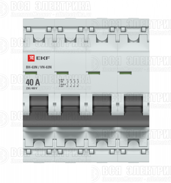 Выключатель нагрузки 4п 40А ВН-63N PROxima EKF S63440