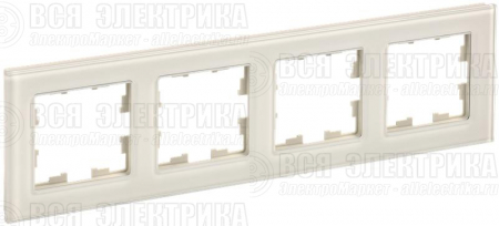 Рамка 4-м BRITE РУ-4-2-БрВа стекло ванильн. IEK BR-M42-G-K10