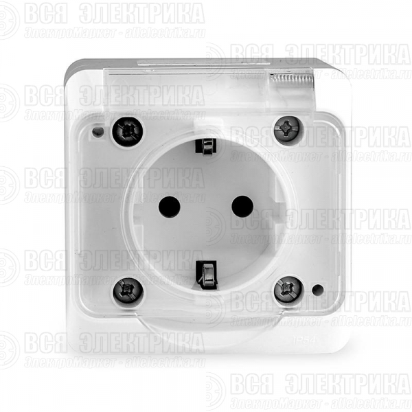 Розетка 1-м ОП Nix 16А IP54 250В с заземл. с прозр. крышкой бел. TOKOV ELECTRIC TKE-NX-R1Z-C01T-IP54