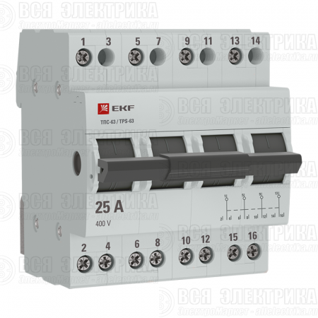 Переключатель трехпозиционный ТПС-63 4P 25А PROxima EKF TPS425