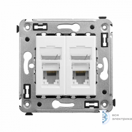 Розетка 2-м RJ-45 СП кат.5e Avanti "Белое облако" DKC 4400464
