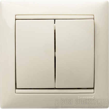 Выключатель 2-кл. СП Valena 10А IP31 250В механизм сл. кость Leg 774305