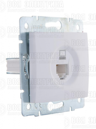 Розетка компьютерная 1-м СП Karina RJ45 механизм бел. LEZARD 707-0288-139