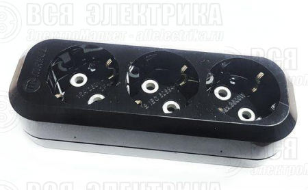 Колодка удлинителя 3-м с заземл. черн. Makel MGP2131