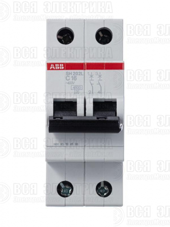 Выключатель автоматический модульный 2п C 16А 4.5кА SH202L C16 ABB 2CDS242001R0164