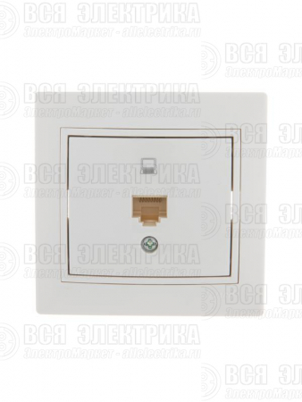 Розетка компьютерная 1-м СП Mira RJ45 бел./бел. LEZARD 701-0202-139