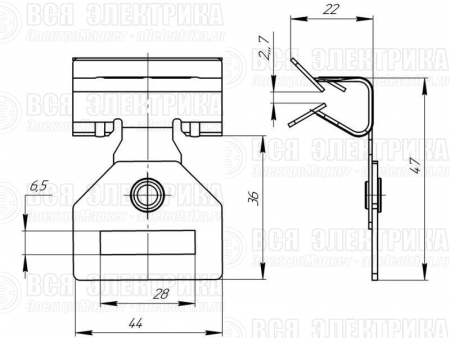 Зажим балочный 3-8мм под перфоленту PROxima EKF ZB3-8-PL