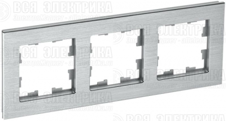 Рамка 3-м BRITE РУ-3-1-БрА металл алюм. IEK BR-M32-M-K47