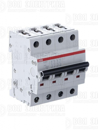 Выключатель автоматический модульный 4п C 25А 6кА S204 C25 ABB 2CDS254001R0254