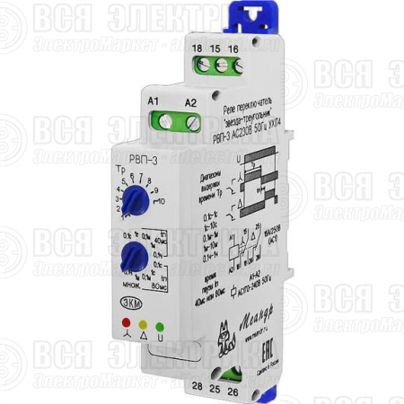 Реле времени пусковое РВП-3 230В AC Меандр A8302-16933631